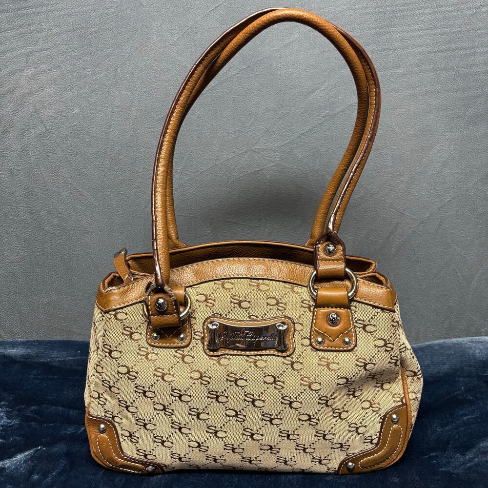 Sophia Caperelli Purse All Over Monogram Shoulder Bag Handbag Preppy Proffesor